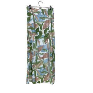 NWT Girl and The Sun Women's Size 6 Deep Side Slit Maxi Fiorella Green Skirt New